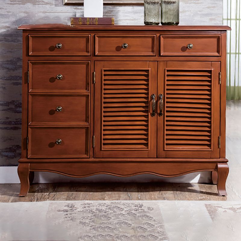 38.18" Tall Wood Rectangular Cabinet 3 - Drawer and 2 - Door Accent Chest