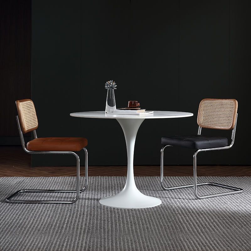 Stone Top Dining Table Modern Round Dining Table with Pedestal Base