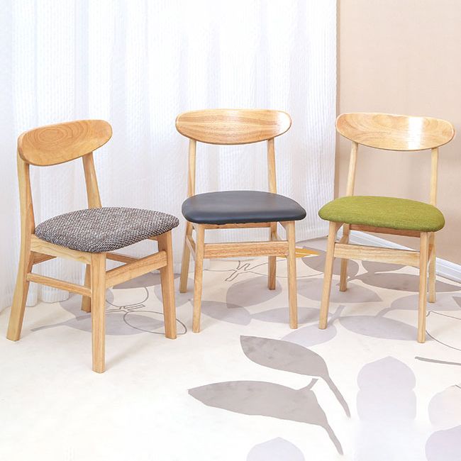 Silla lateral de comedor minimalista con respaldo abierto, sillas laterales sin brazos con patas de madera para cocina