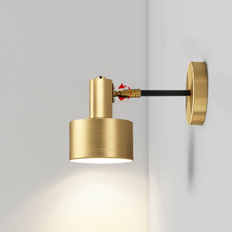 Adjustable Angle 1 Light Cylinderical Wall Sconce Nordic Luxury Style Metal Sconces