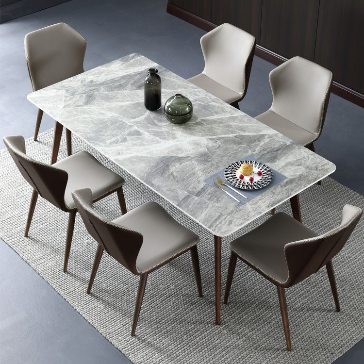 Eettafel van gesinterd steenblad voor restaurant Industriële keukentafel met 4 poten