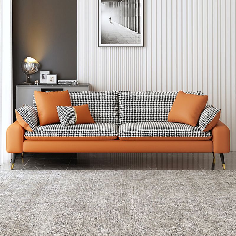 Sofa rembourré en cuir imité avec oreiller en latex / rembourrage éponge arrière