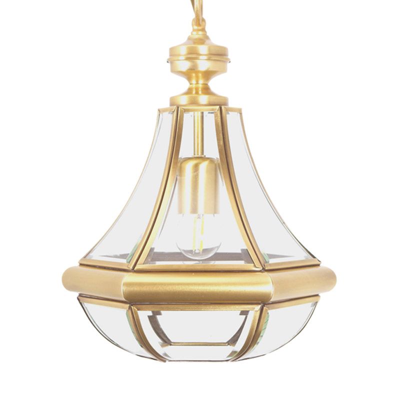 Gourde plafond moderne modernisme transparent / texturé blanc / crème en verre 1 chambre à coucher luminaire suspendu