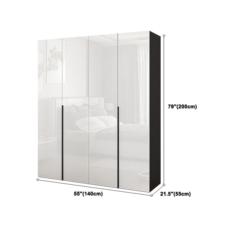 Engineered Wood Wardrobe Armoire Contemporary Storage Cabinet