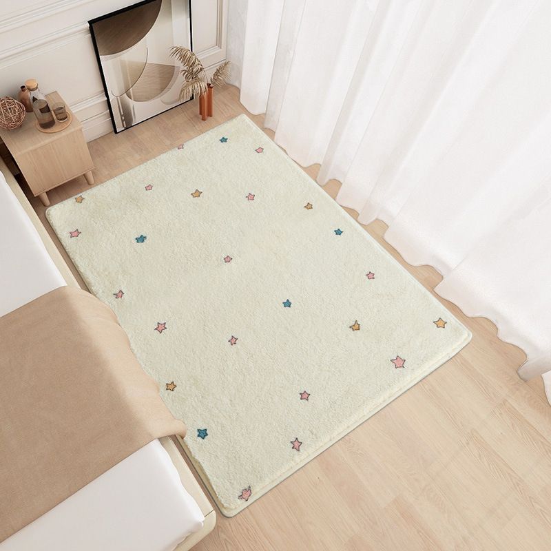 Beige Modern Rug Polyester Clouds Rug Washable Rug for Home Decor