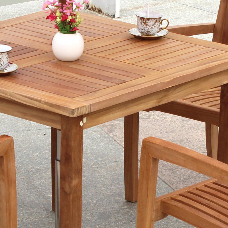 Industrial Solid Wood Dining Table Set 1/5 Pieces Square Dining Table Set for Outdoor