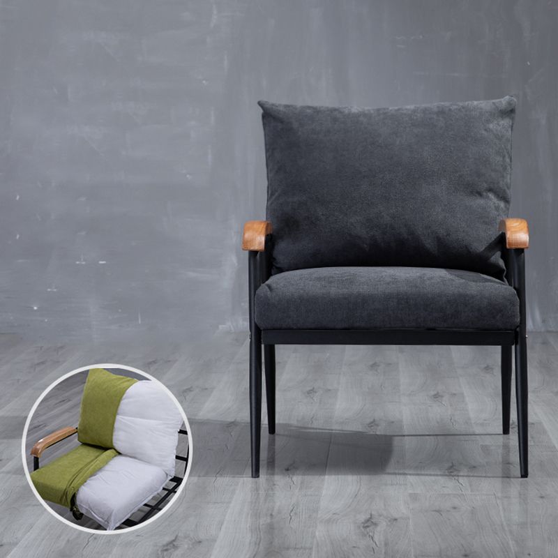 Metal and Wood Square Arm Sofa Industrial Loose Back Cushions Sofa