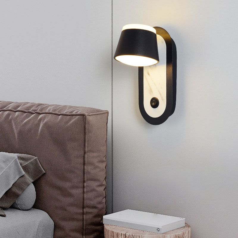 Moderne 1 leichte LED -Wandleuchten Metall Drehwandmontiertes Licht für Bett