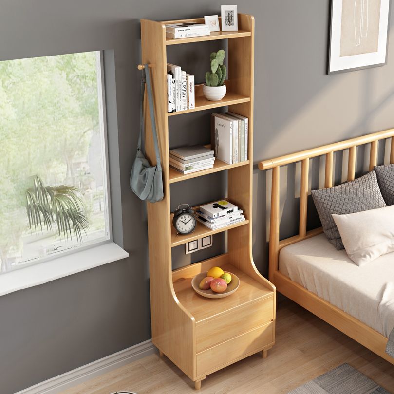 Scandinavian Shelf Bookcase Antique Finish Bookshelf with Shelves