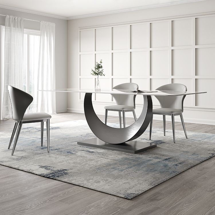 Modern Style Sintered Stone Rectangle Table Set 1/4/5/7 Pieces Dining Set