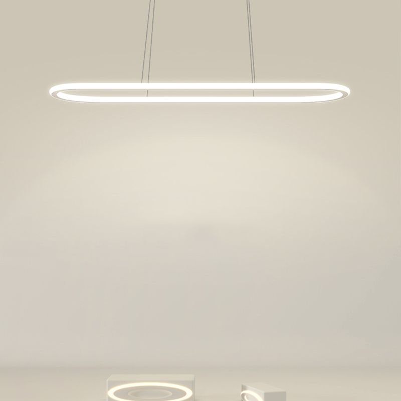 Simple Modern Nordic Style LED Hanging Island Pendant Light for Dining Room Office