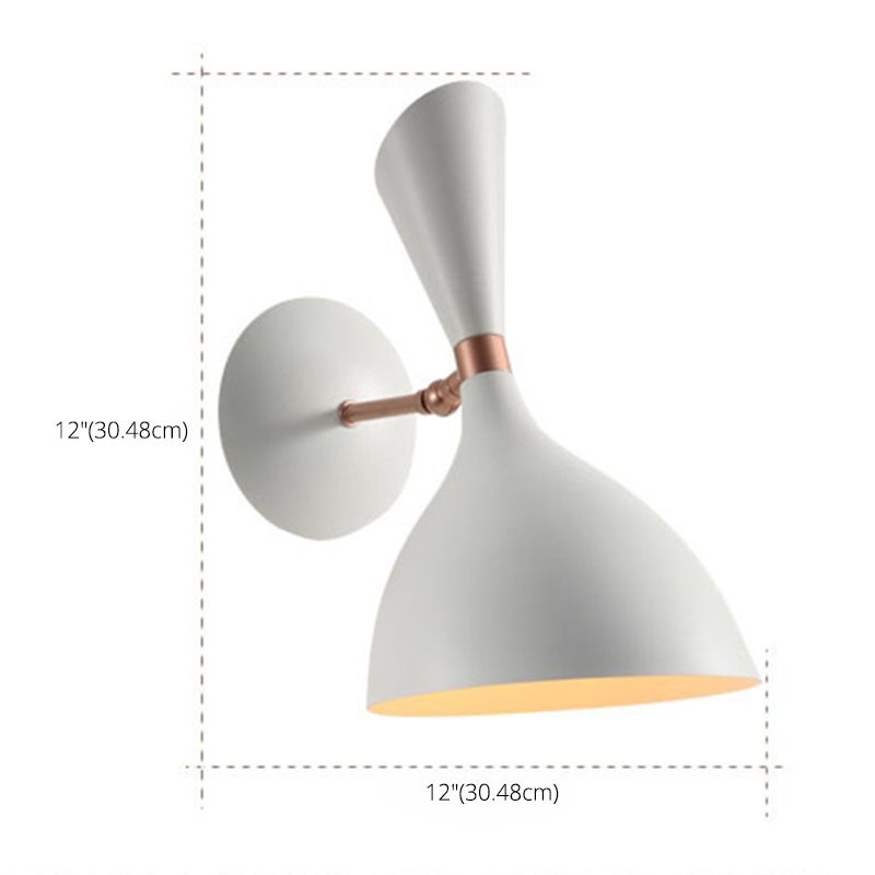 Nordic Macaron Double Cone-Shaped Wall Light Sconce Metallic Wall Light Fixtures for Bedroom
