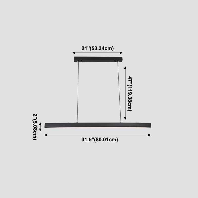 Contemporary Island Light Linear Metal 1 Light Island Lights in Black