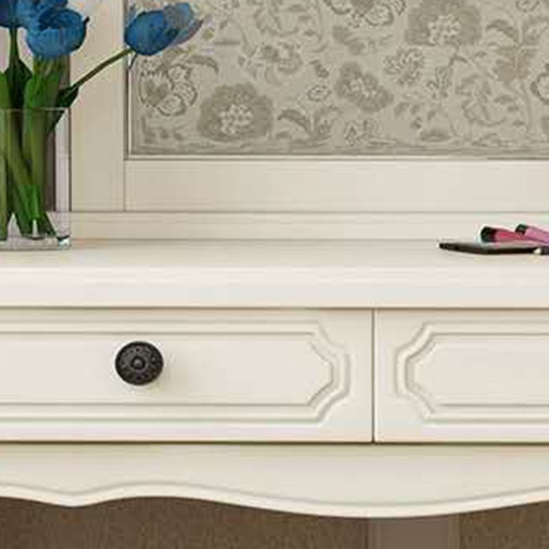 2-Drawers Mirror Table Dressing Table Victorian Solid Wood Make-up Vanity
