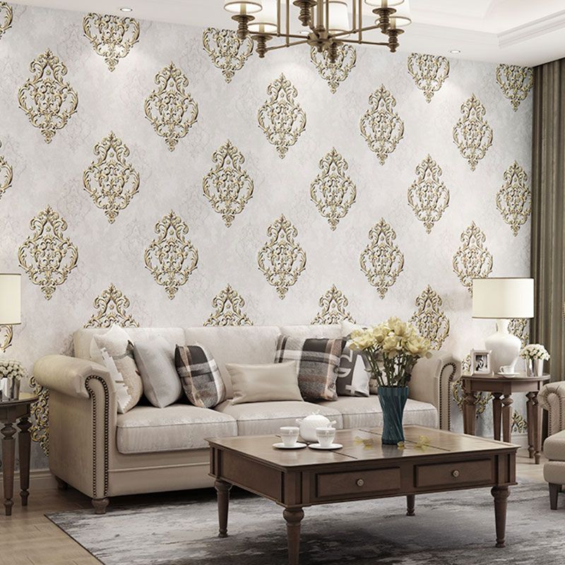 Stain-Resistant Wall Covering Non-Woven Material Classic Wallpaper Roll for Living Room