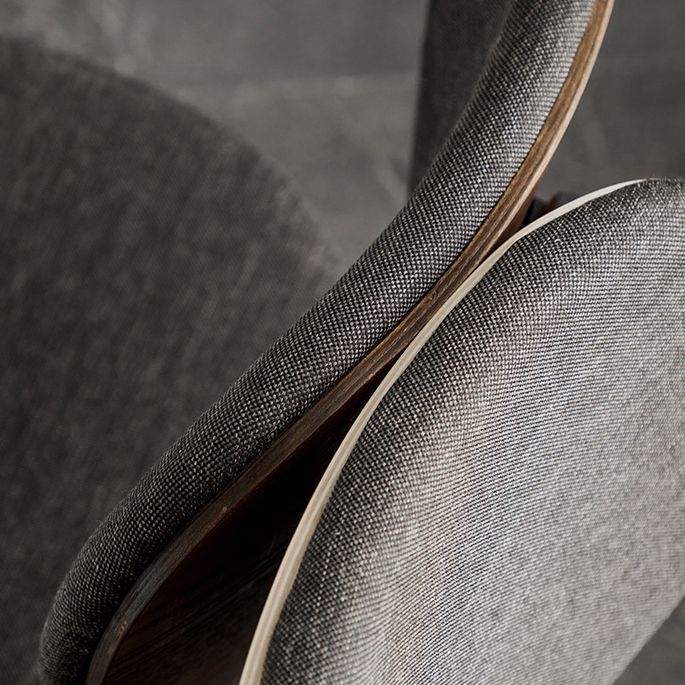 Industrial Style Linen Fabric Dining Chair Open Back Dining Side Armless Chair