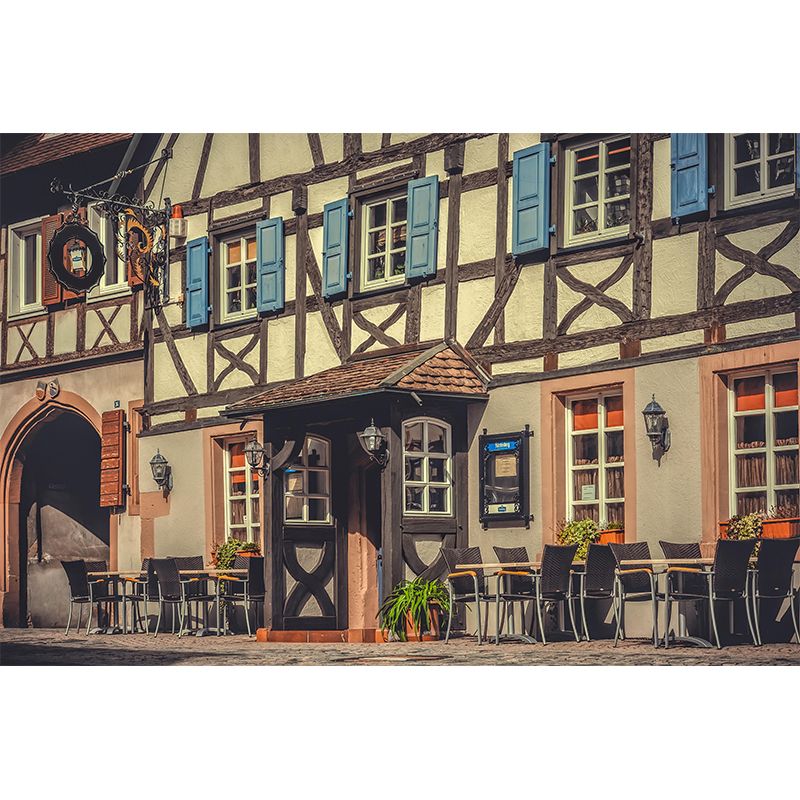 Modern Town View Wallpaper Mural Decorative Mildew Resistant Wall Decor for Home