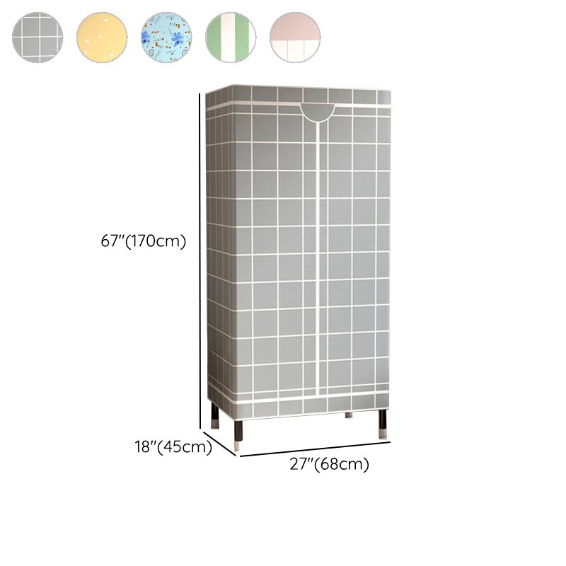 Contemporary Wardrobe Cabinet with Shelves Steel Wardrobe Armoire for Home