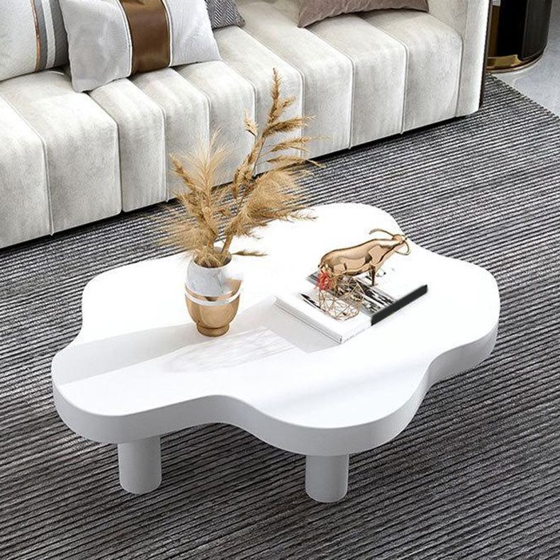 Scandinavian Free Form Coffee Table with 3 Wooden Legs in Pine Wood