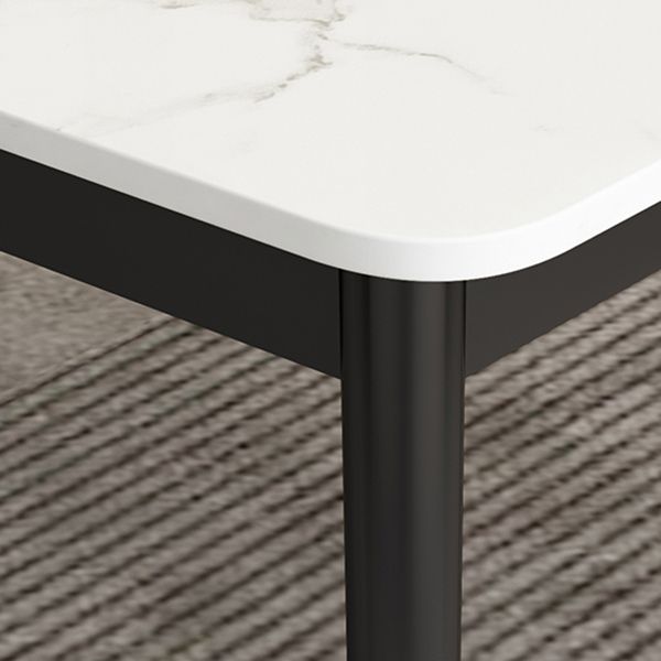 Modern Style Rectangle Stone Table Standard Height Dining Table with 4 Legs