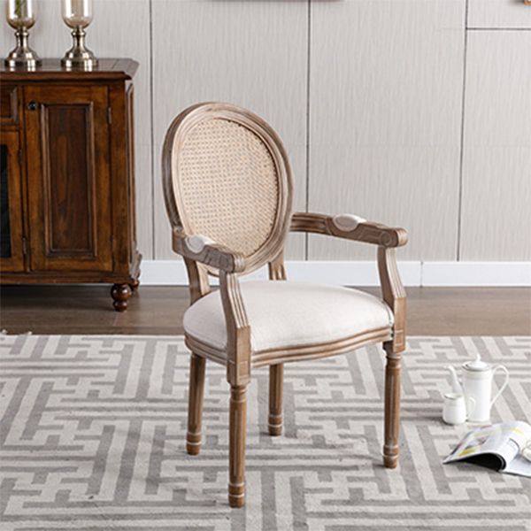 Fauteuil de salle à manger de ferme avec pieds en bois, chaise latérale à dossier King Louis pour usage domestique