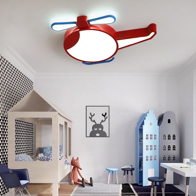 Cartoon Aircraft Shape Flush Light Metal Child Room LED Flush Ceiling Light Fixture