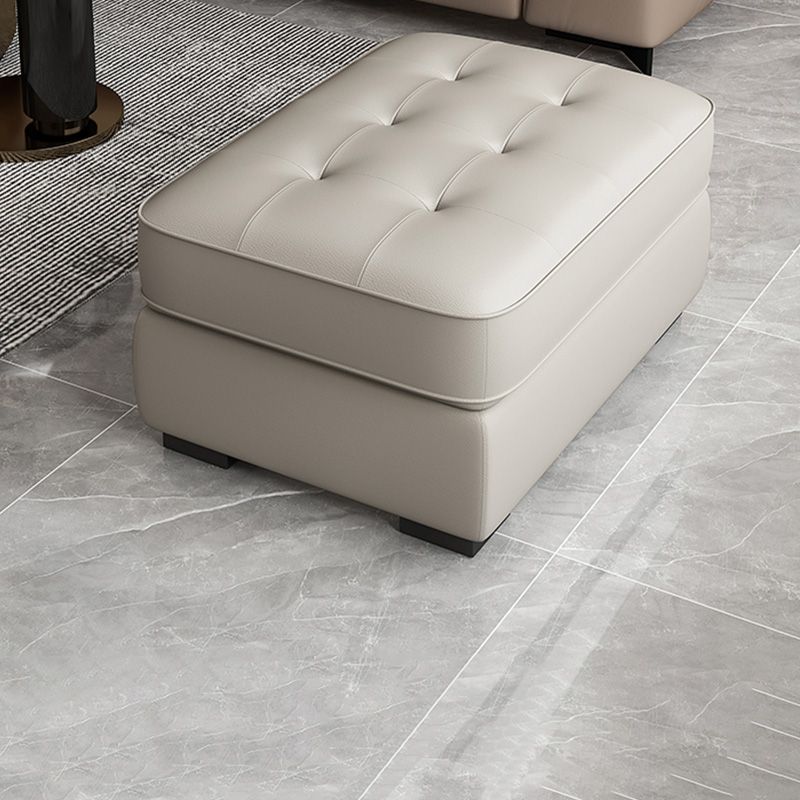 Contemporary Style Rectangular Ottoman Leather Foot Stool with Legs