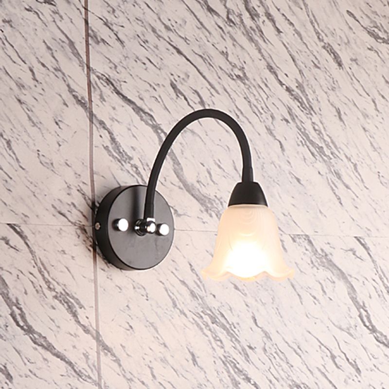 Lampada da parete a collo di cigno flessibile in stile country per bagno