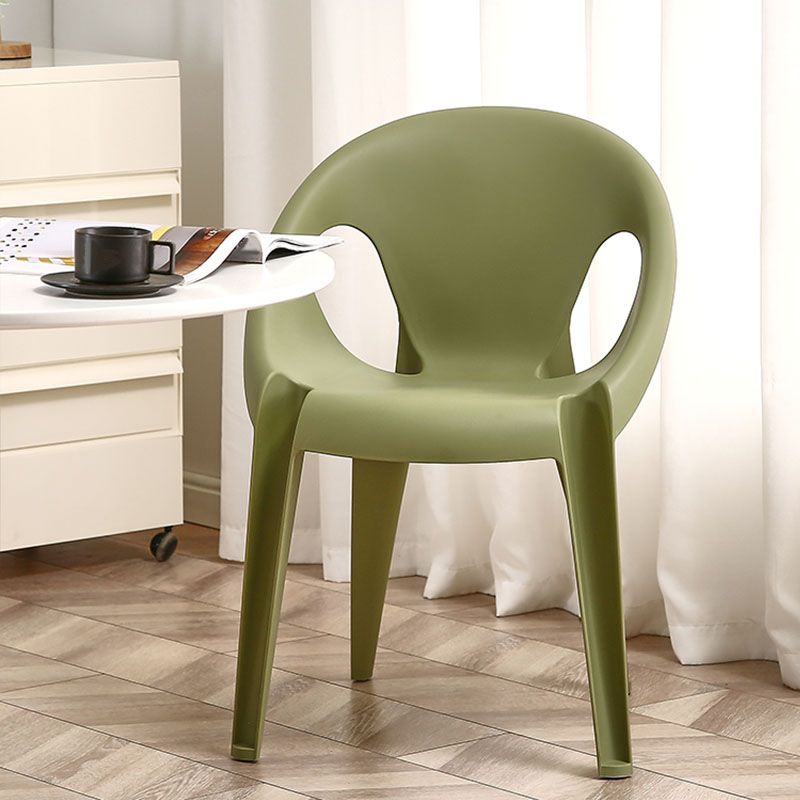 Modern Open Back Side Chair Plastic Arm Chair for Dining Room Bedroom
