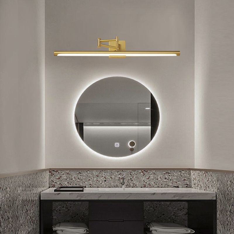 Moderne minimalistische Messingbauernhaus -Wandbeleuchtung über dem Spiegel für Badezimmer