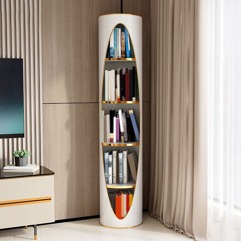 Standard Closed Back Bookshelf Glam Plastic Bookcase with Shelves