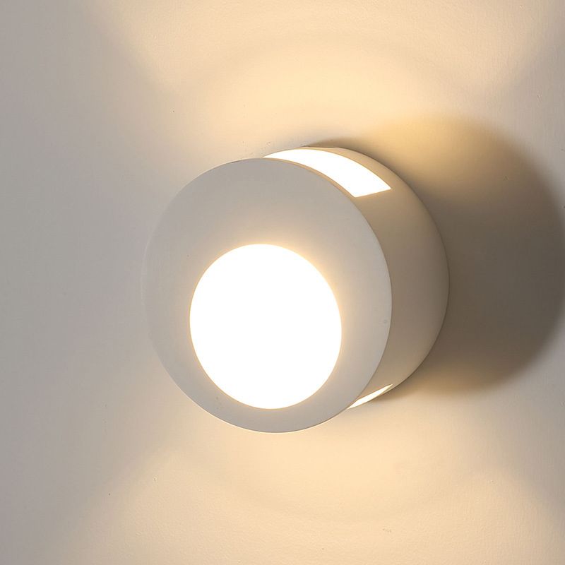 Gypse de mur rond lampe moderniste 1 éclairage mural LED LED en blanc pour le salon