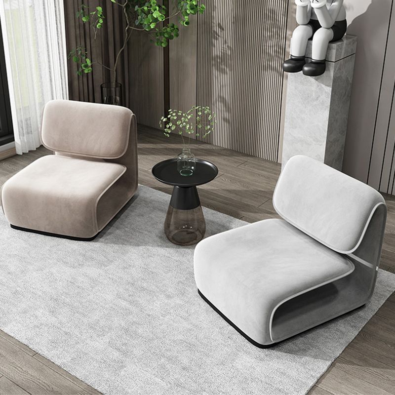 31.49" High Velvet Armless Chair Metal Frame Chair for Living Room