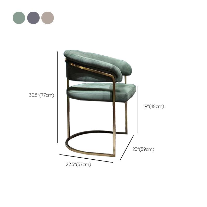 Glam Style Dining Chair Upholstered Arm Chair for Dining Room