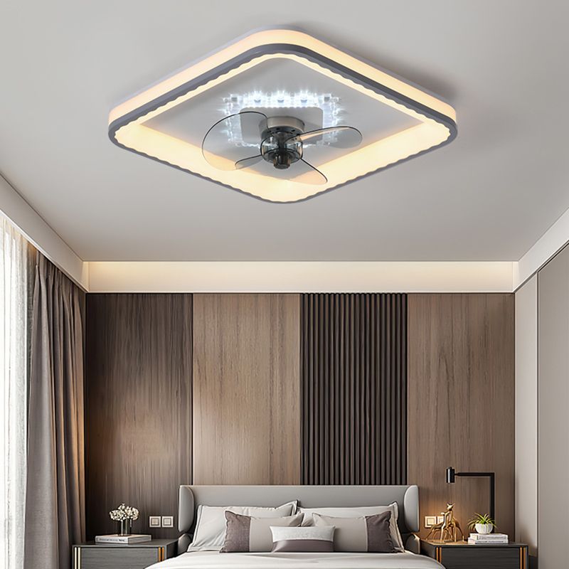 Modern Style Ceiling Fan Lamp Metal 1 Light Ceiling Fan Lighting for Bedroom