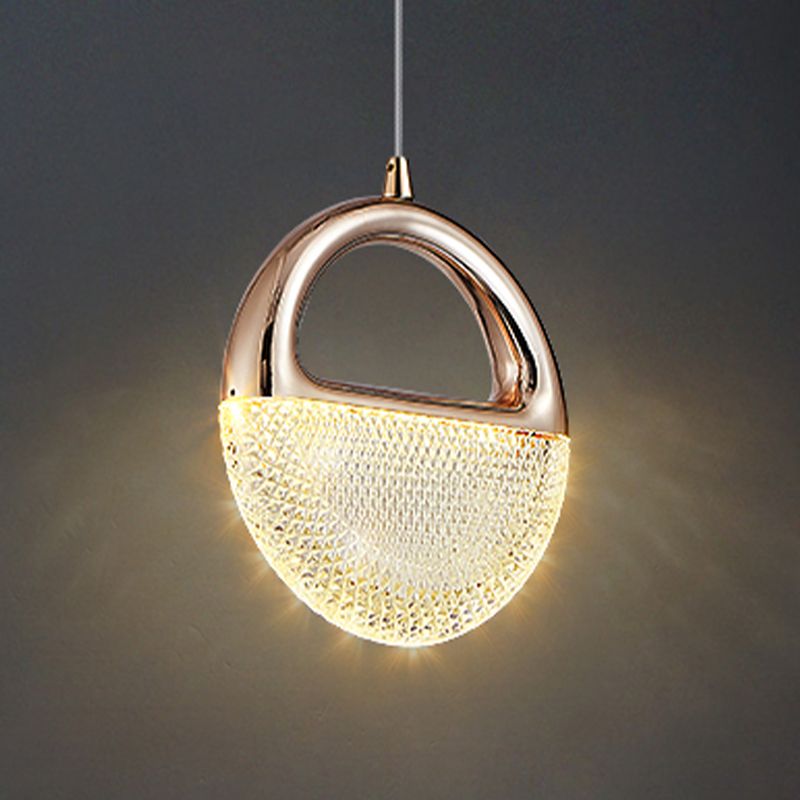 Modern Style Geometry Shape Hanging Light Metal 1 Light Hanging Light Fixture in Gold