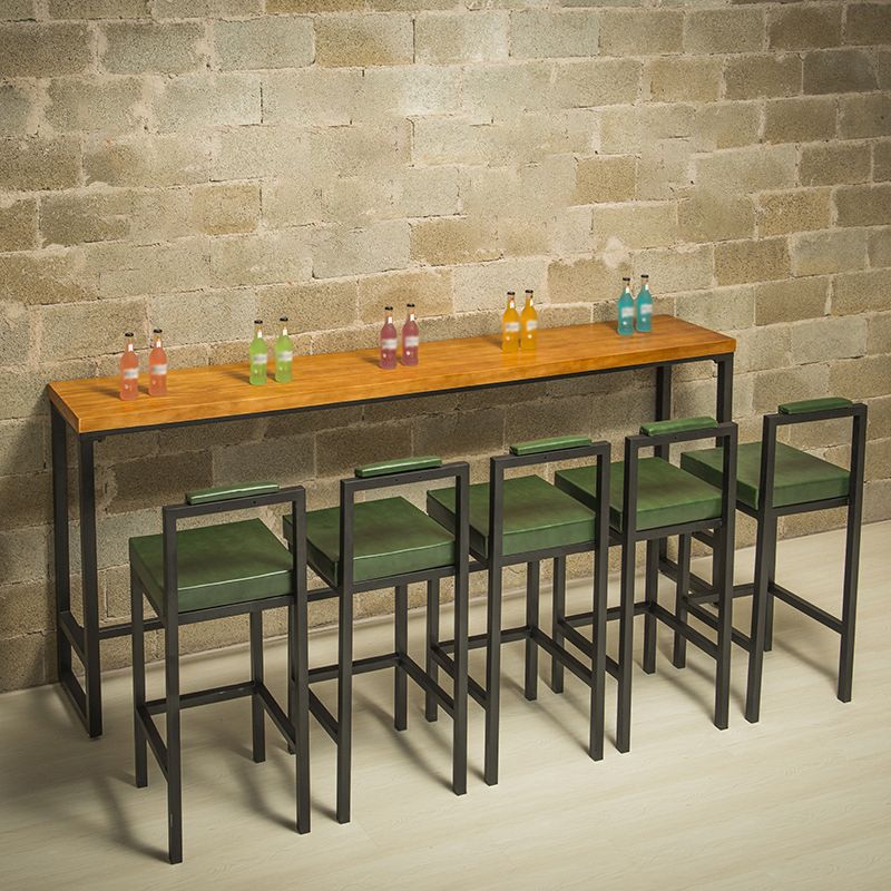 Industrial Solid Wood Bar Table Rectangle Dining Table for Kitchen Living Room