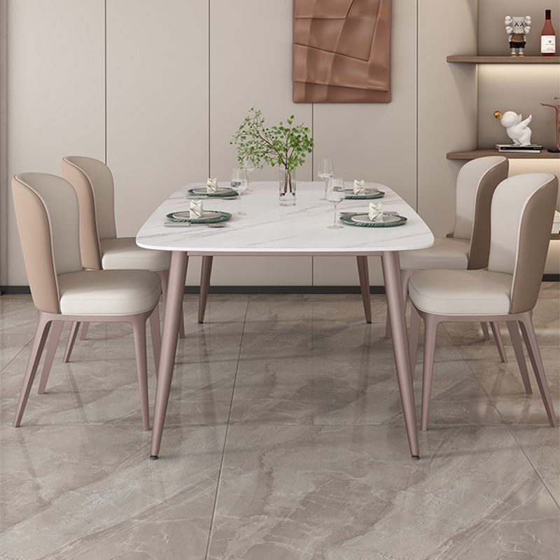 Nordic Glam Sintered Stone Dining Table Set 1/2/5/7 Pieces Dining Set for Kitchen