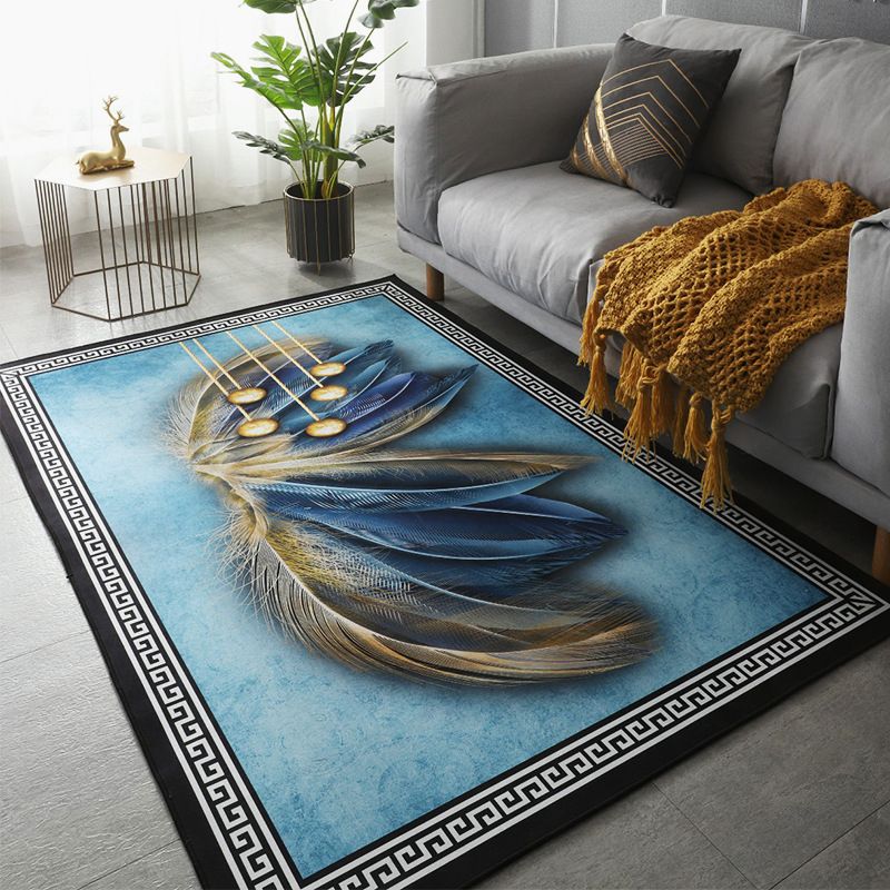 Fancy Living Room Area Carpet Brown Animal Pattern Polyester Area Rug Anti-Slip Washable Rug