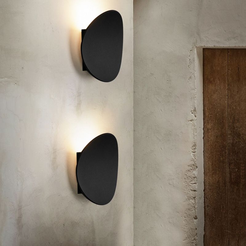 Black Geometric Wall Lighting Fixture Simplicity LED Metal Wall Mount Light in Warm/White Light