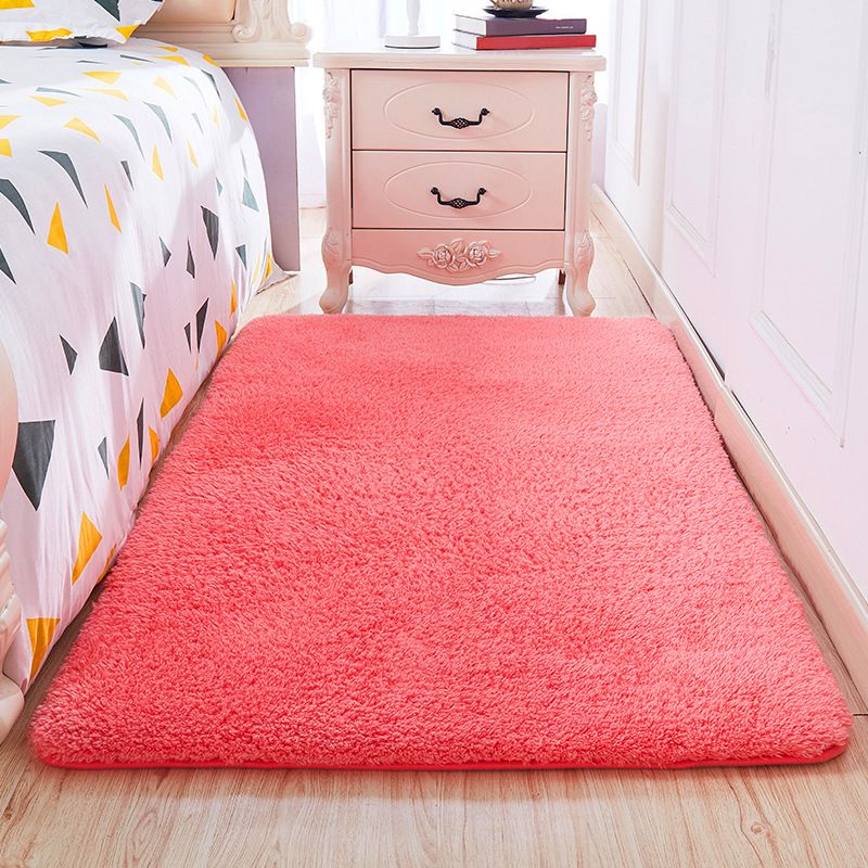 Casual Room Rug Multi-Color Solid Color Area Carpet Cotton Non-Slip Backing Washable Easy Care Rug