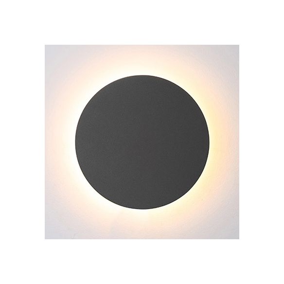 Éclairage d'applications rondes Métallique simpliste 6 "/ 8" LED LED Black / Blanc Black Mur