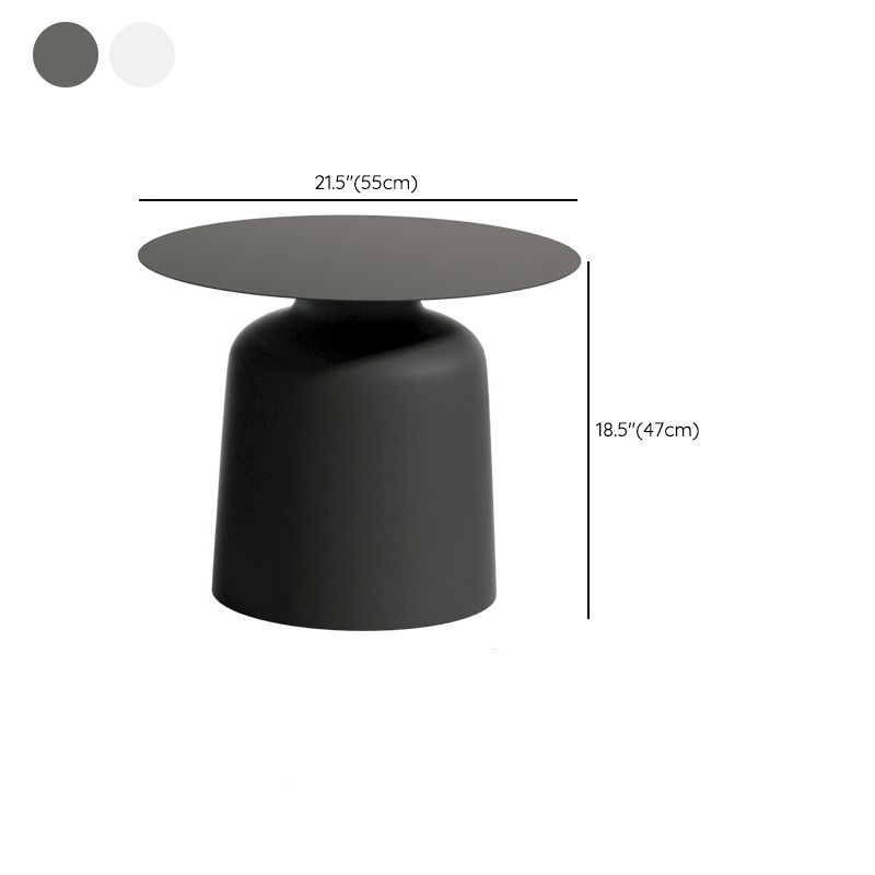 Mid-Century Modern Iron Coffee Table Set Round Pedestal Cocktail Table