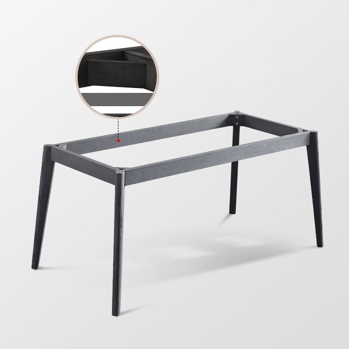 Mesa de madera sólida Modern de mesa moderna Rectángulo Top de piedra sinterizada para comedor