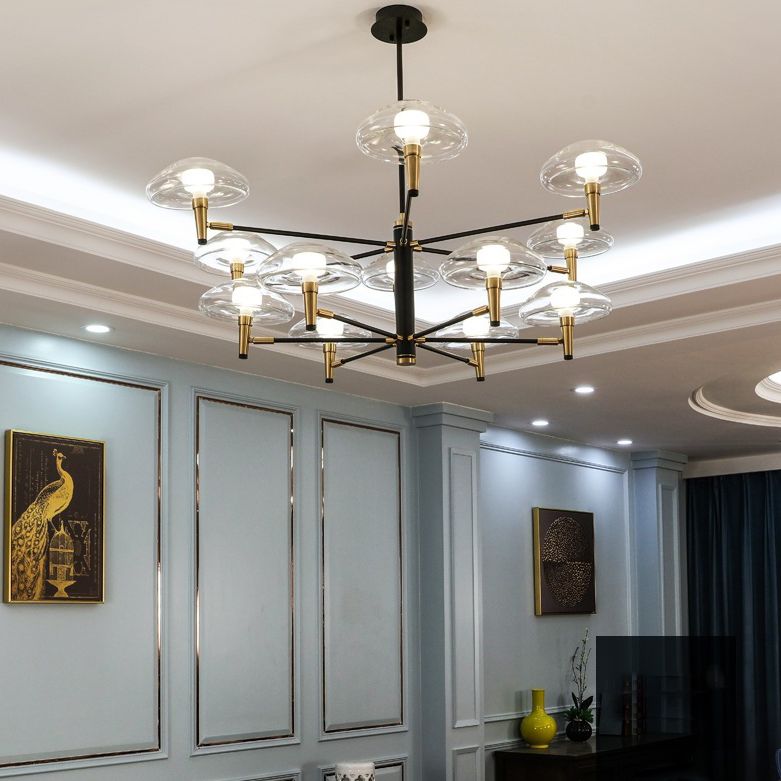 Lámpara de lámpara sombreada de negro simplicidad estilo techo de metal luz colgante de techo