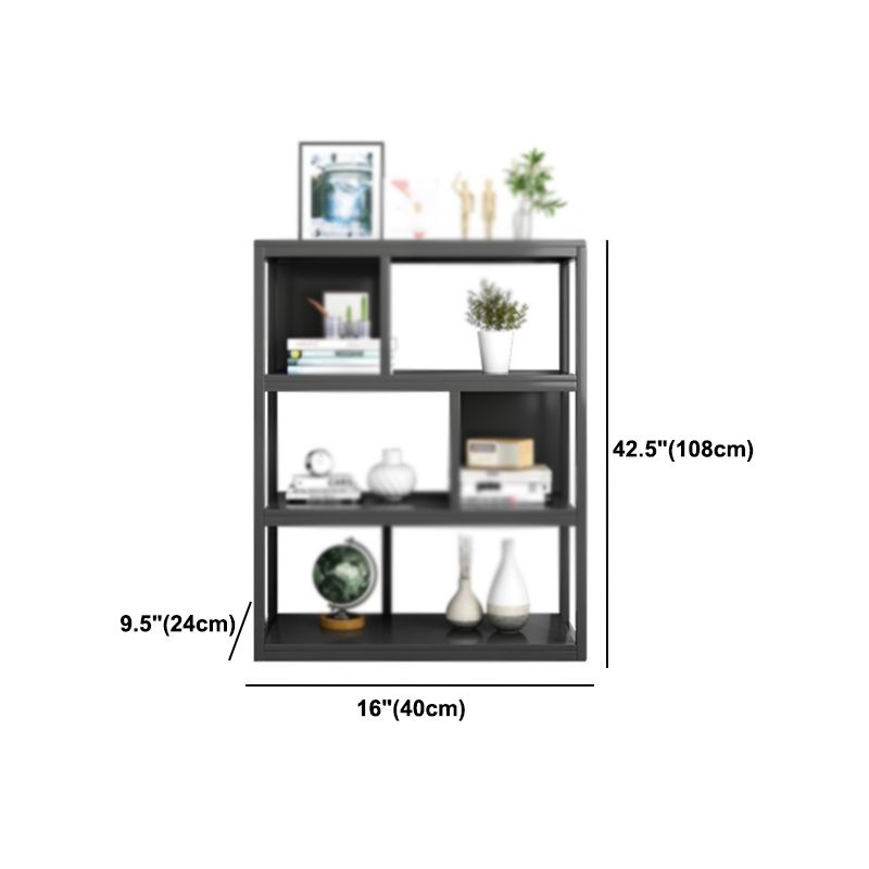 Industrial Metal Etagere Bookcase Open Back Bookshelf for Home Office