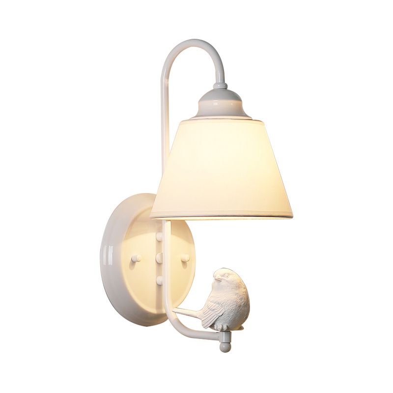 Tapered Shade Wall Light with Pigeon Deco 1 Head Metal Modern Style Sconce Light