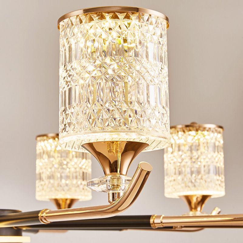 Cylinder Chandelier Light Fixture Vintage Acrylic Pendant Lighting for Restaurant