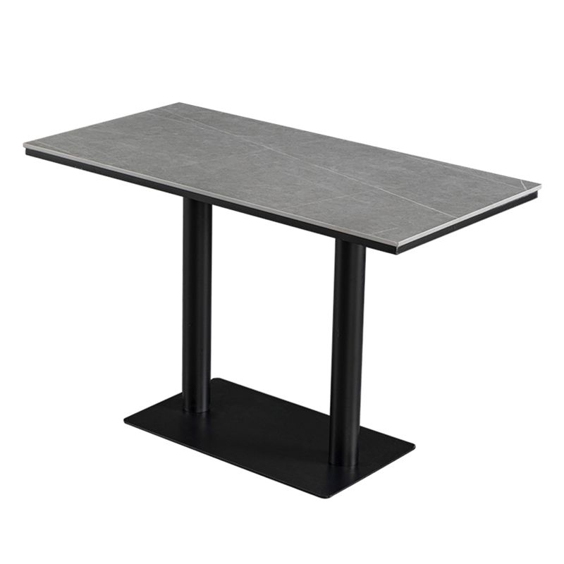 Industrial Dining Room Table Sintered Stone Table with Black Base for Home Kitchen Dinner