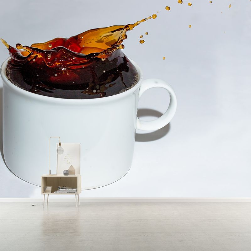 Customized Aromatic Coffee Mural Mildew Resistant Wallpaper for Coffee Shop